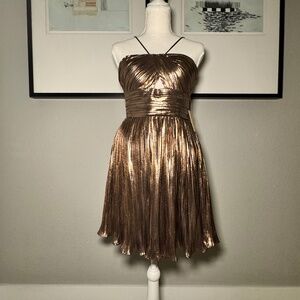 Rose Gold Metallic Party Dress – Size 5 – NWT